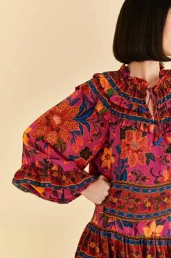 Farm Rio Pink Tropical Tapestry Long Sleeve Blouse 9 Farm Rio Pink Tropical Tapestry Long Sleeve Blouse -Farm Rio Shoop 315105 03