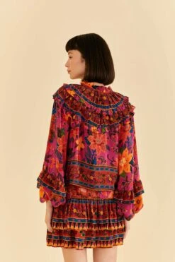 Farm Rio Pink Tropical Tapestry Long Sleeve Blouse 10 Farm Rio Pink Tropical Tapestry Long Sleeve Blouse -Farm Rio Shoop 315105 04