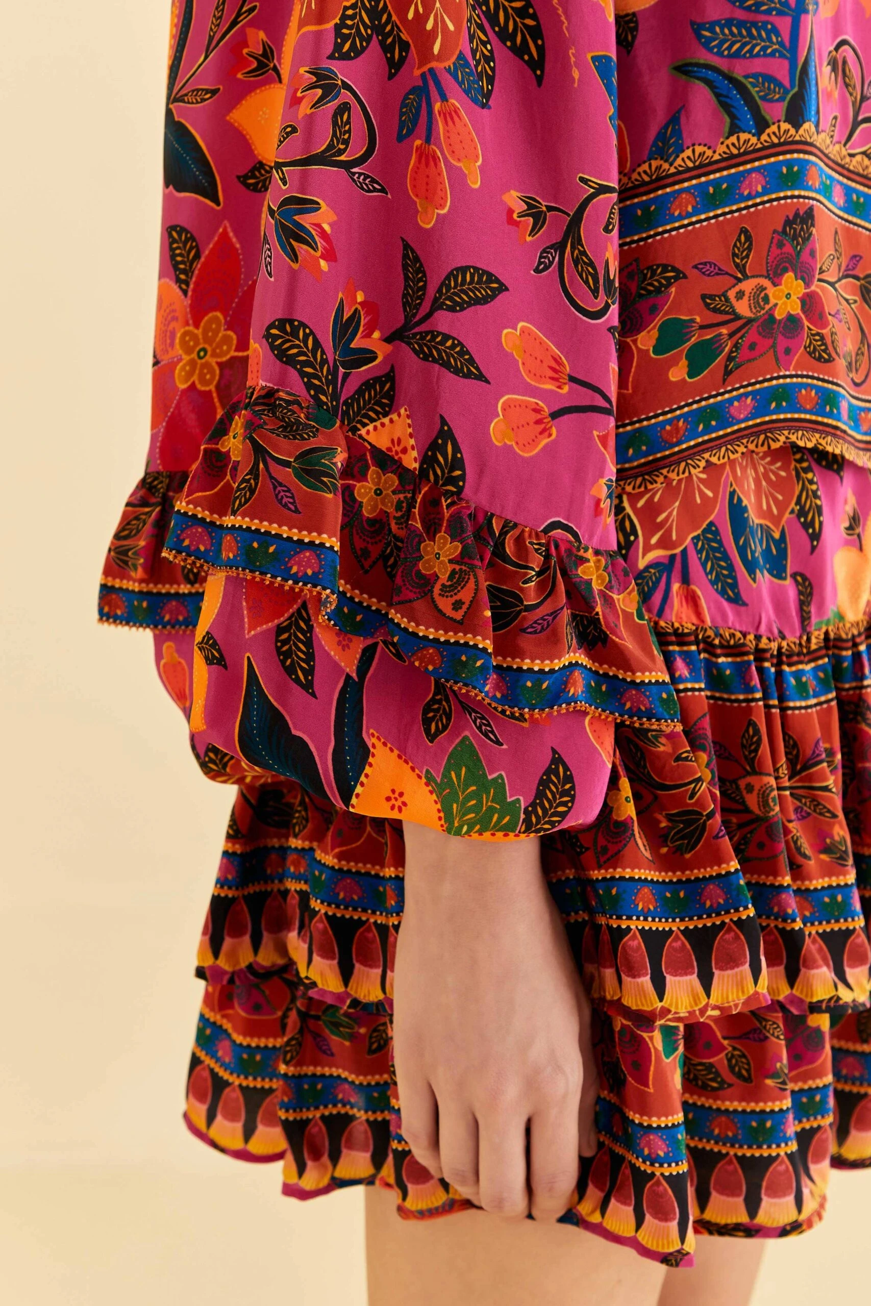 Farm Rio Pink Tropical Tapestry Long Sleeve Blouse 6 Farm Rio Pink Tropical Tapestry Long Sleeve Blouse - Image 6