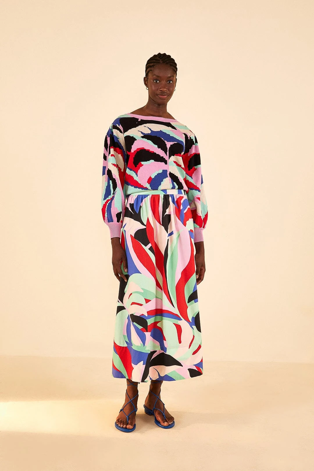 Farm Rio Colorful Monstera Knit Sweater 2 Farm Rio Colorful Monstera Knit Sweater - Image 2