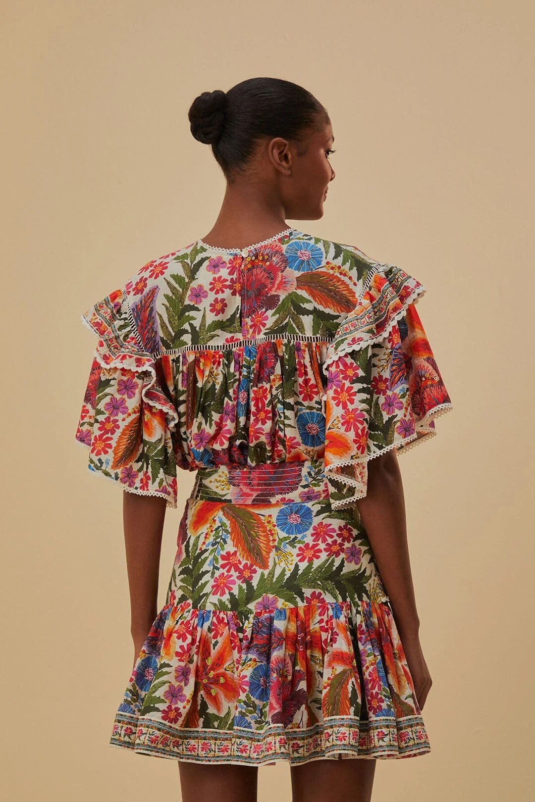 Farm Rio Off-White Tropical Yard Mini Skirt 4 Farm Rio Off-White Tropical Yard Mini Skirt - Image 4