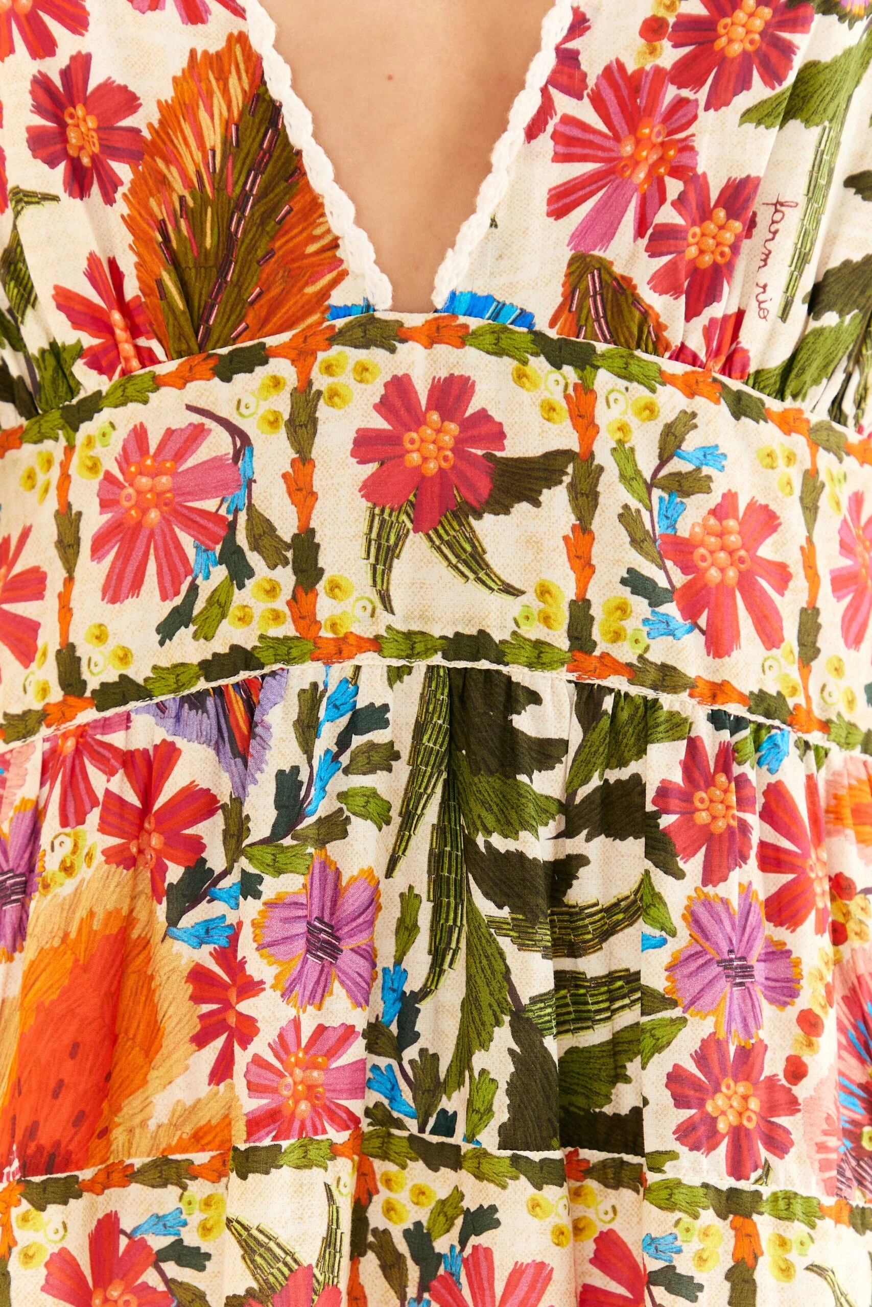 Farm Rio Off-White Tropical Yard Sleeveless Midi Dress 5 Farm Rio Off-White Tropical Yard Sleeveless Midi Dress - Image 5