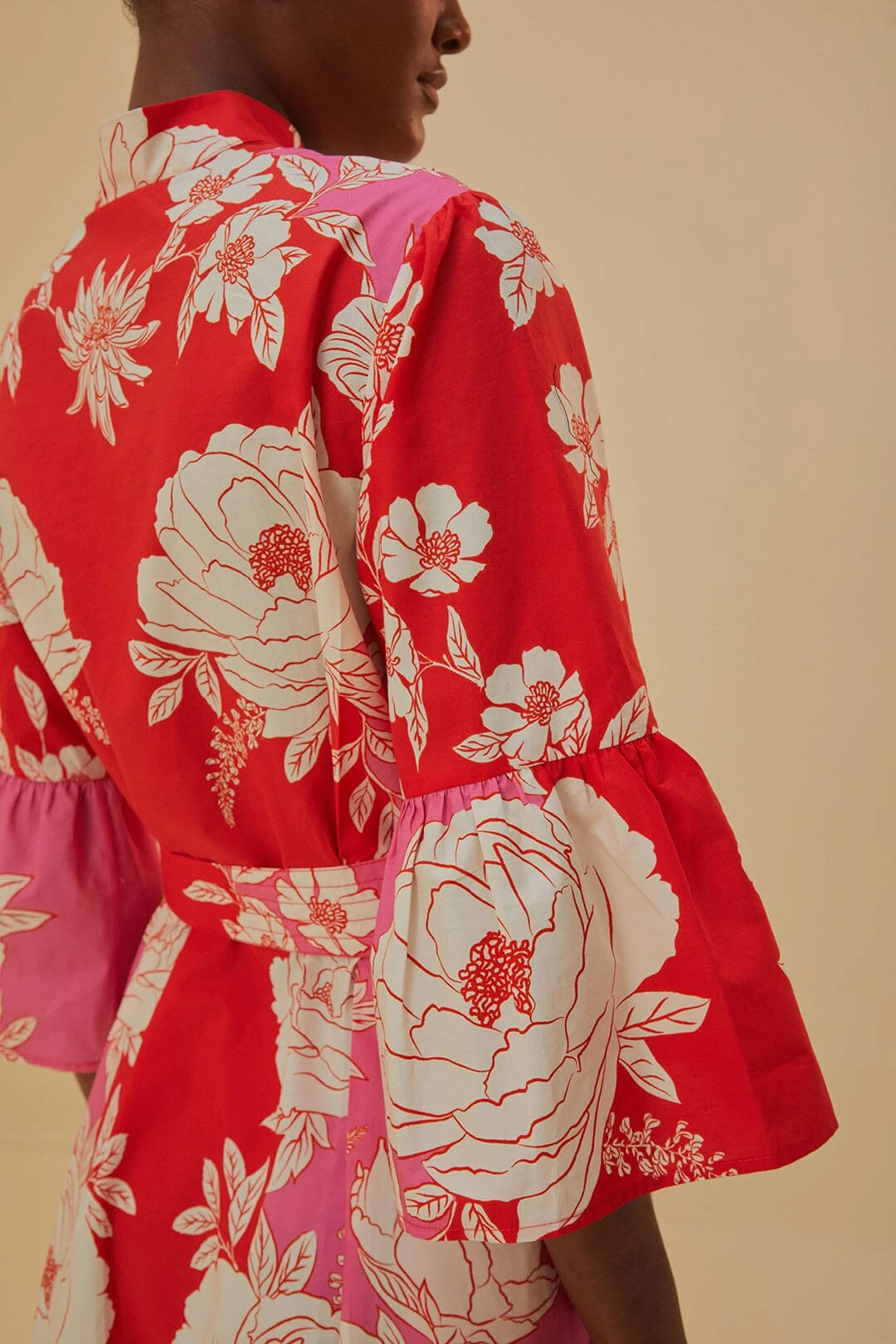 Farm Rio Pink Soft Garden Short Sleeve Mini Dress 2 Farm Rio Pink Soft Garden Short Sleeve Mini Dress - Image 2