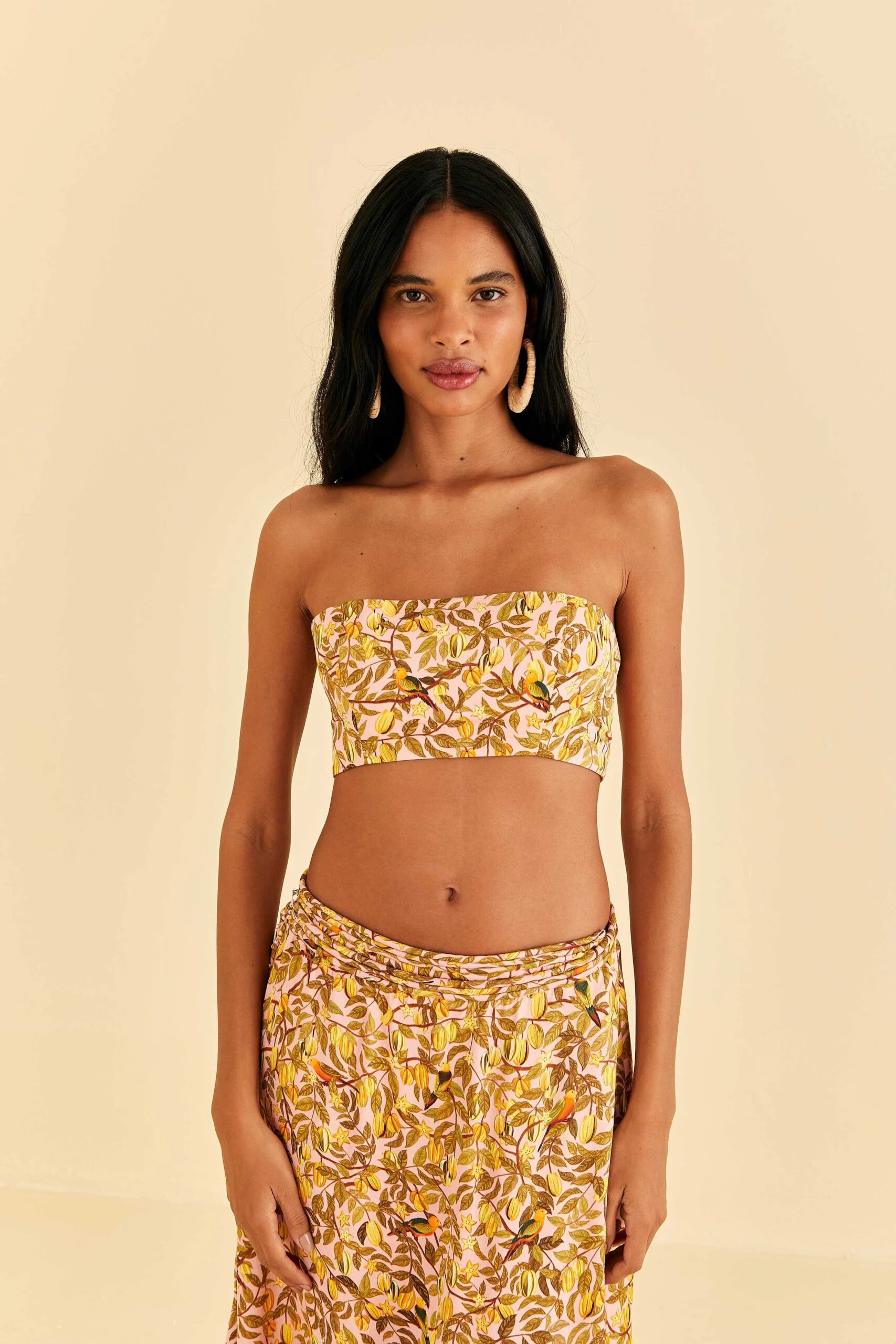 Farm Rio Light Pink Star Fruit Crop Top 1 Farm Rio Light Pink Star Fruit Crop Top