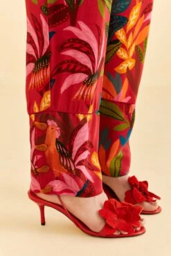 Farm Rio Red Rooster Leaves Pants -Farm Rio Shoop 316429 05