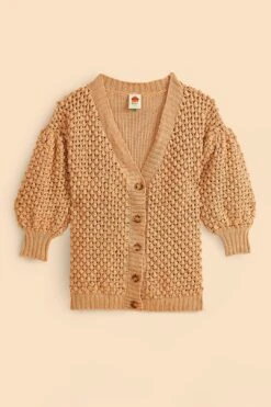 Farm Rio Dark Sand Handmade Dots Cardigan -Farm Rio Shoop 317176 05