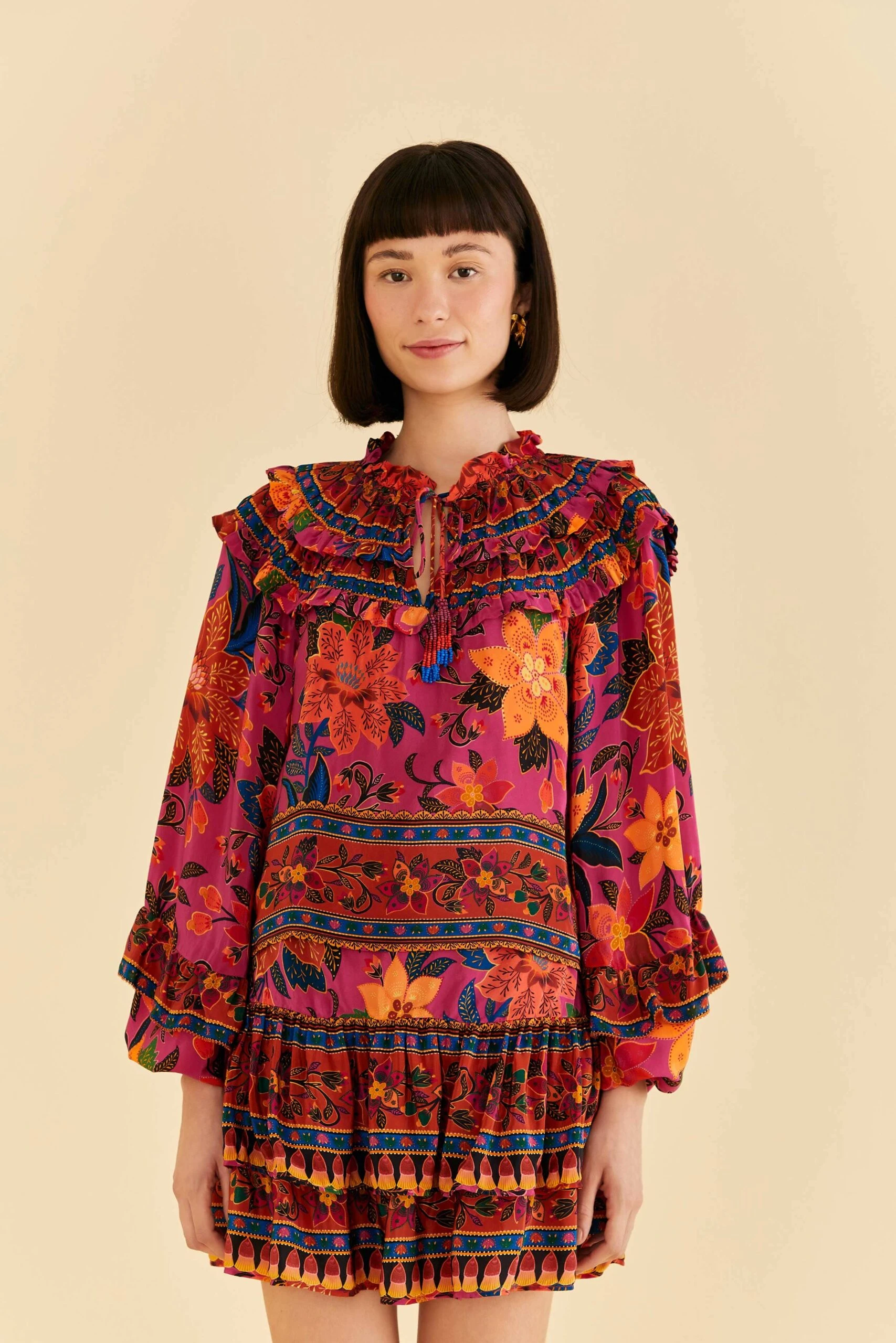 Farm Rio Pink Tropical Tapestry Mini Skirt 2 Farm Rio Pink Tropical Tapestry Mini Skirt - Image 2