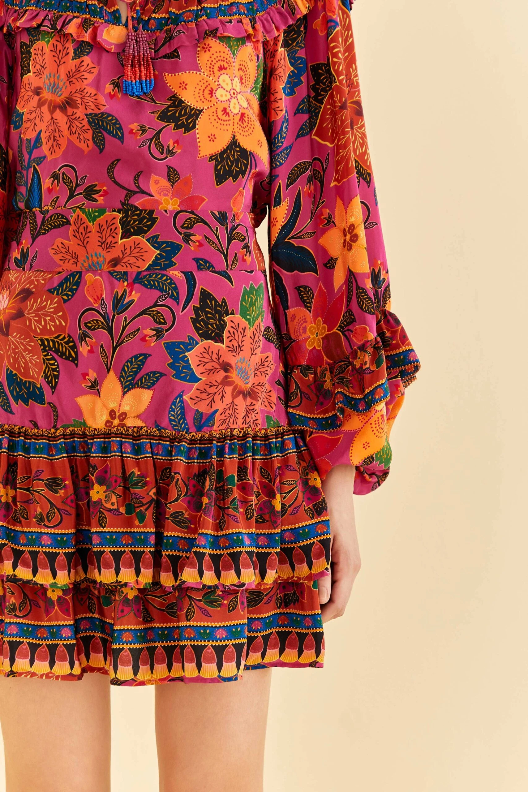 Farm Rio Pink Tropical Tapestry Mini Skirt 3 Farm Rio Pink Tropical Tapestry Mini Skirt - Image 3