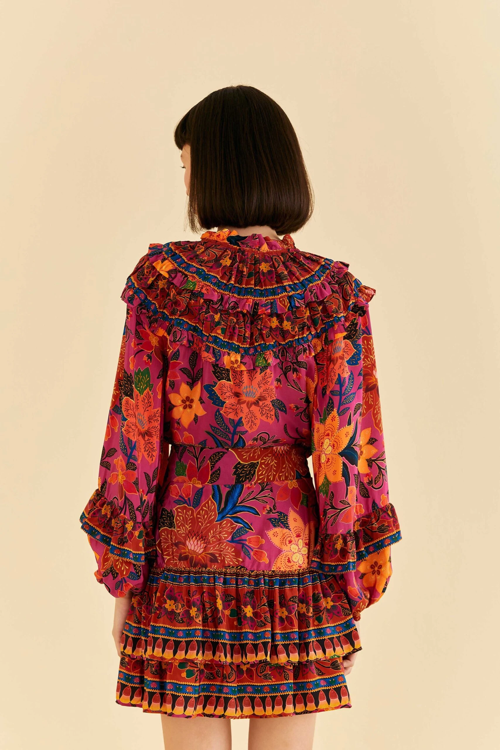 Farm Rio Pink Tropical Tapestry Mini Skirt 4 Farm Rio Pink Tropical Tapestry Mini Skirt - Image 4