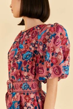 Farm Rio Blush Floral Birds Mini Dress -Farm Rio Shoop 318135 03