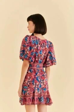Farm Rio Blush Floral Birds Mini Dress -Farm Rio Shoop 318135 04