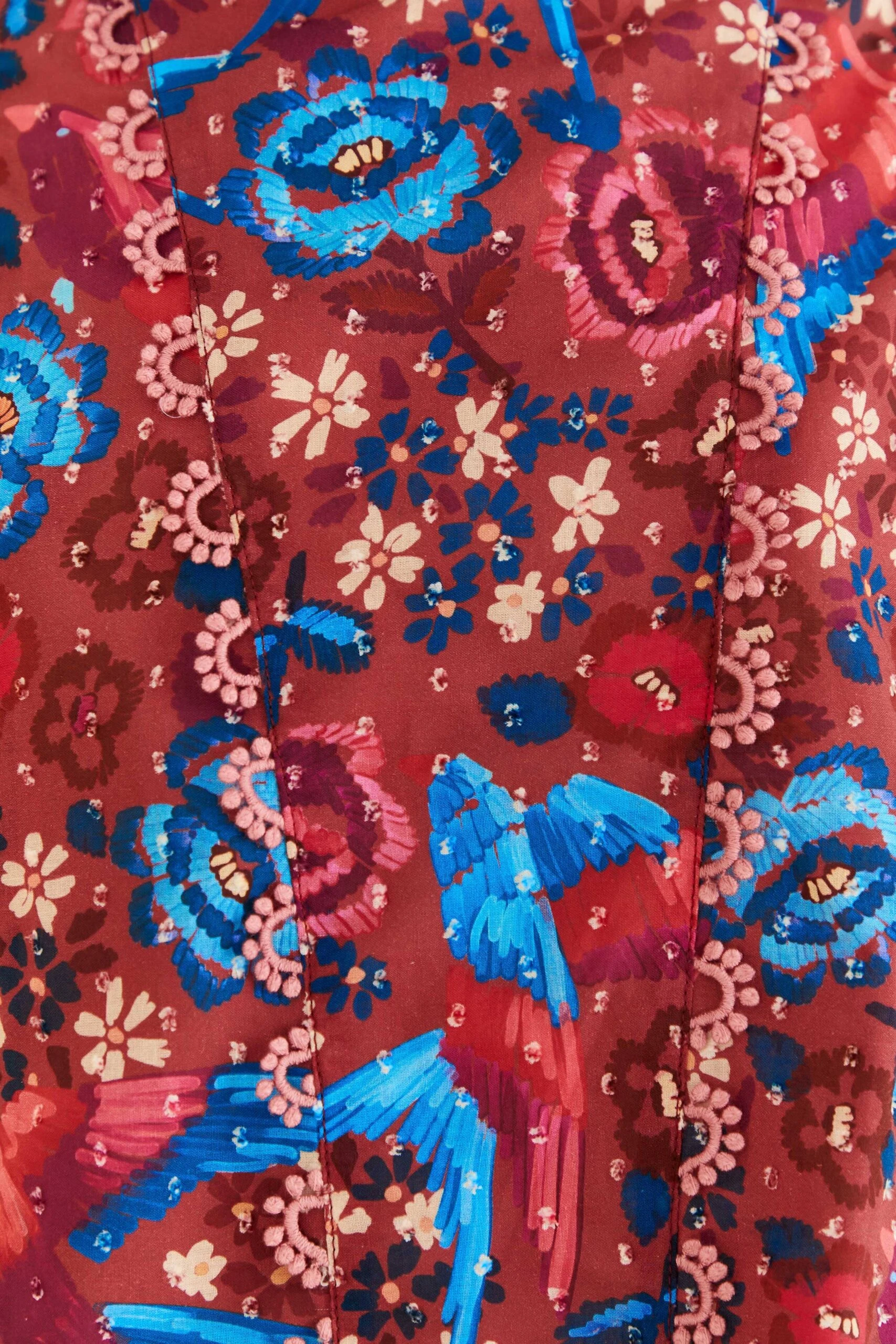 Farm Rio Blush Floral Birds Sleeveless Blouse 5 Farm Rio Blush Floral Birds Sleeveless Blouse - Image 5