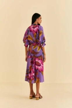 Farm Rio Purple Maxi Flowers Maxi Dress -Farm Rio Shoop 318178 04