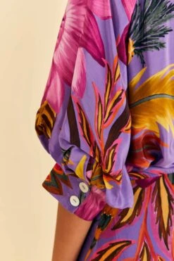 Farm Rio Purple Maxi Flowers Maxi Dress -Farm Rio Shoop 318178 05