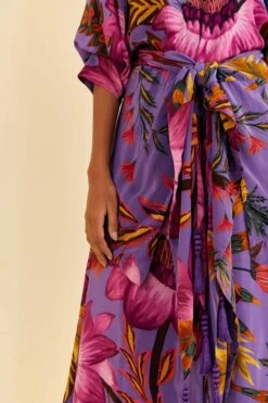 Farm Rio Purple Maxi Flowers Maxi Dress -Farm Rio Shoop 318178 06