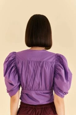 Farm Rio Purple Cropped Blouse -Farm Rio Shoop 318180 03