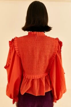 Farm Rio Orange Smocked Blouse -Farm Rio Shoop 320259 04