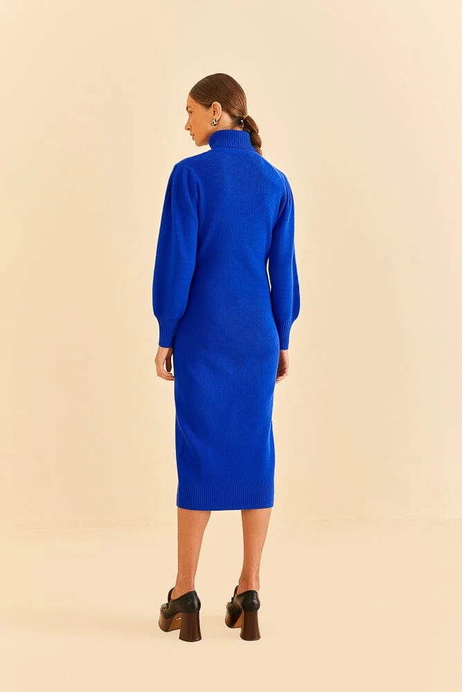 Farm Rio Blue Heart Neckline Knit Dress 4 Farm Rio Blue Heart Neckline Knit Dress - Image 4