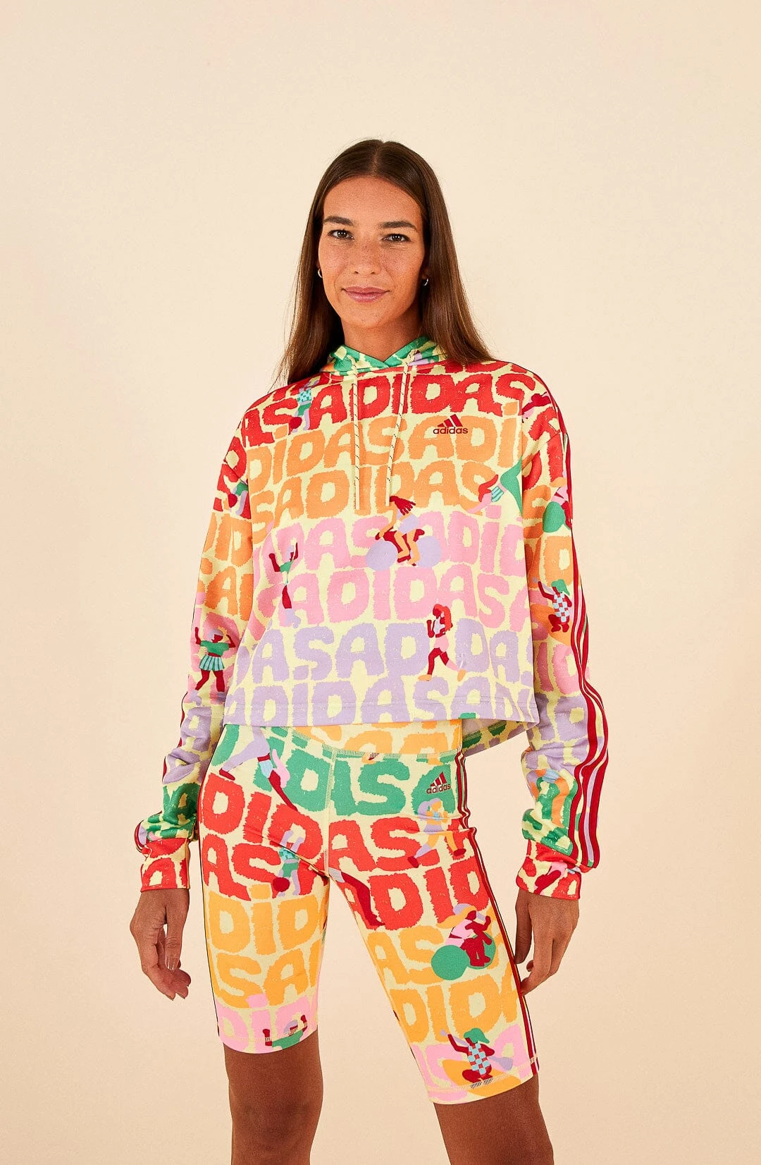 Farm Rio Adidas Farm Bike Short Pearl Citrine 2 Farm Rio Adidas Farm Bike Short Pearl Citrine - Image 2